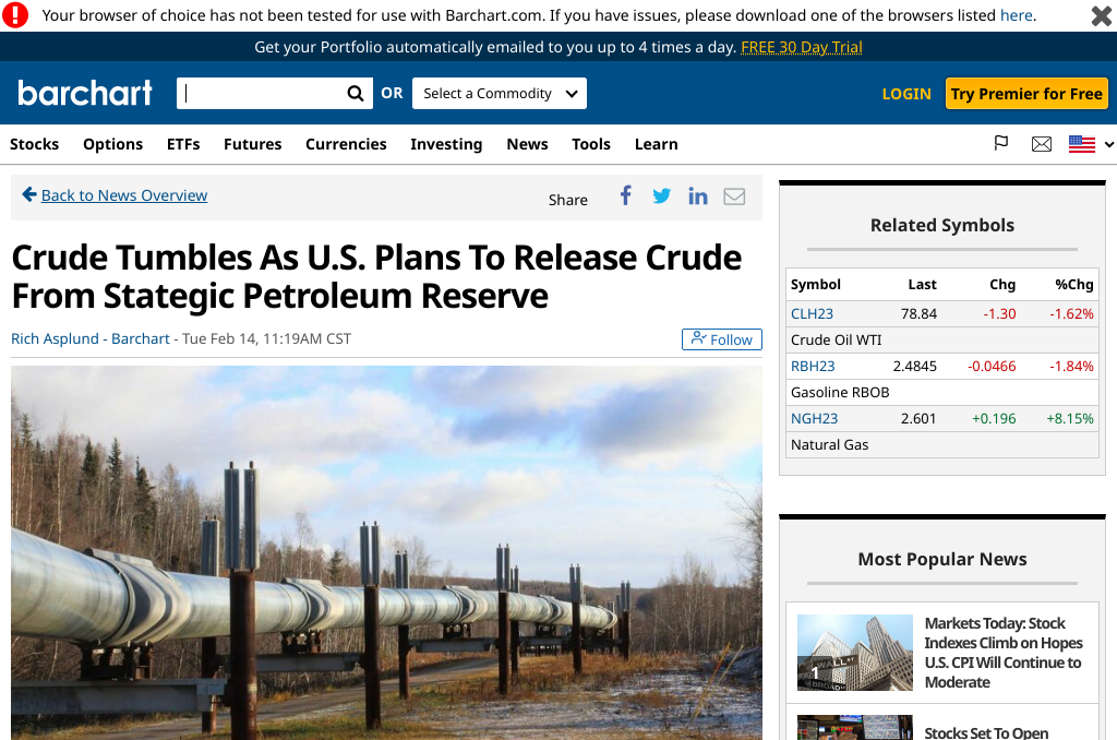 Oil Prices Dip as U.S. Announces Sale of Stockpiles from Strategic Petroleum Reserve