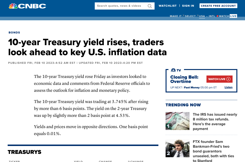 US Treasury Yields Jump 25 Basis Points Since Wednesday – Here’s What it Means for Investors