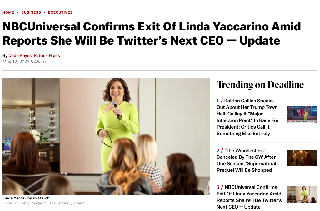 Elon Musk Hires New CEO for Twitter: Linda Yaccarino