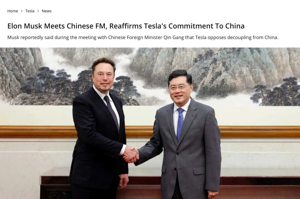 Elon Musk visits Tesla’s Gigafactory in China amidst increasing competition in the EV market